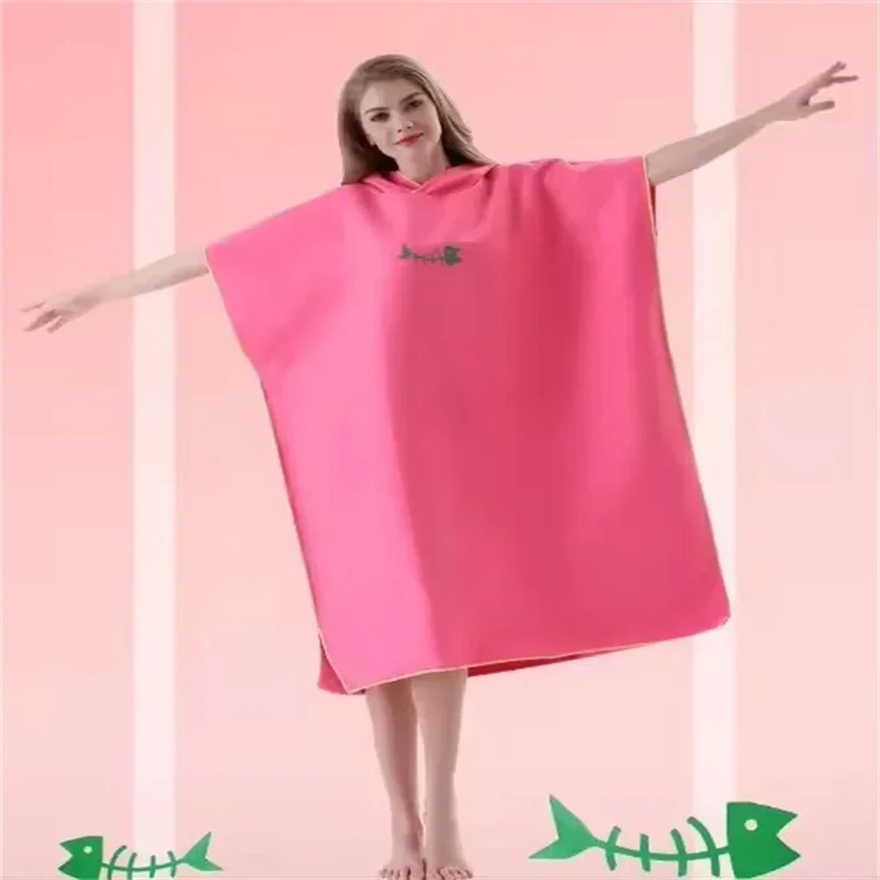 Quick-drying Changing Robe Quick Dry Bathrobe Hooded Absorbent Bath Towel Swimming & Fitness Super Absorbent Bathrobe bath towel