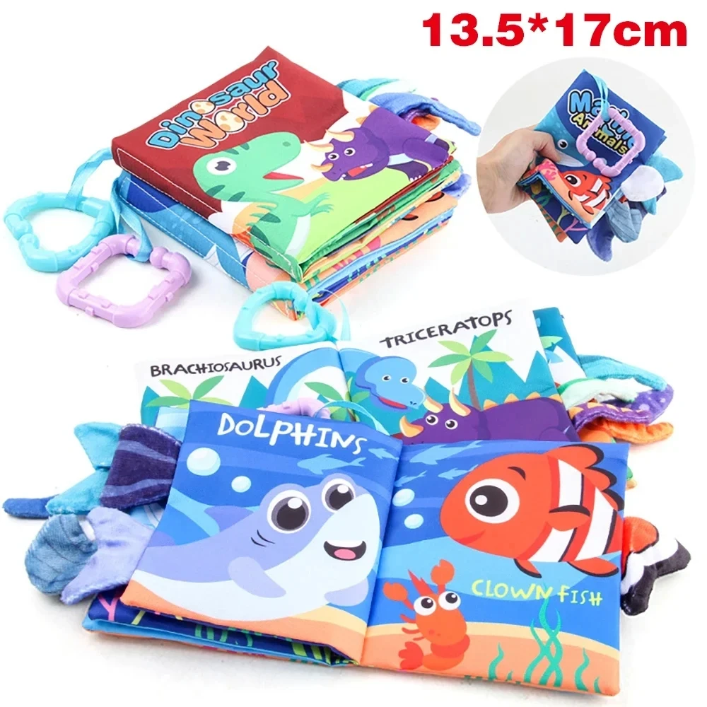 Early Education Toy 3D Cloth Book with Animal Tail Puzzle Learning Cognition Toys for Babies Gift Sensory Touch Soft Busy Book 3