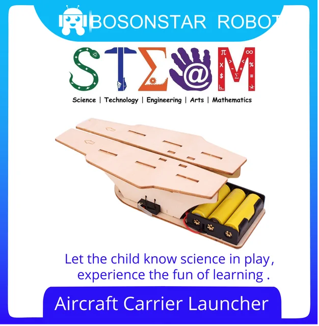 DIY Assembled Model  Electric craft Carrier Launcher Science Discovery  STEM Education Physics Experiment Kit  For Children gift 1