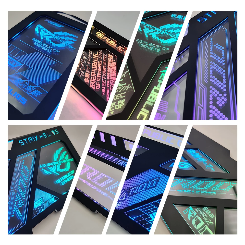 ASUS GX601 Case Panel 4pcs ARGB Lighting Plate ROG Strix Helios Refit UV Laser Engraved PC MOD