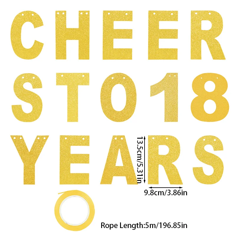 Happy Birthday Banner Flags Gold Cheer To 30th 40th 50th 60th Paper Garland Bunting Adult Birthday Party Hanging Decoration paper birthday banner birthday banner paper garland party decorations triangular flags burlap linen bunting flags