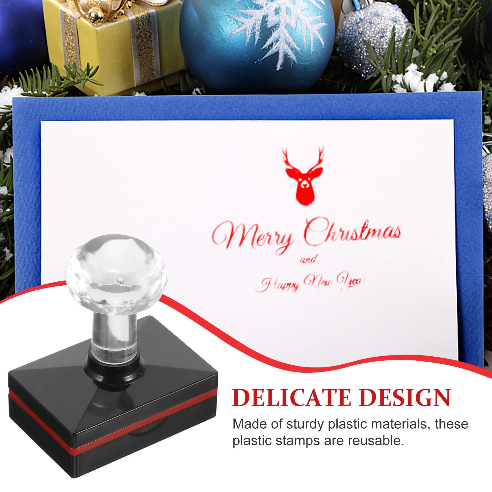 크리스마스 스탬퍼 플라스틱 예술 공예 스탬프 카드 만들기 DIY 스크랩북킹 소형 휴대용 스탬프 인사말 카드 선물 태그