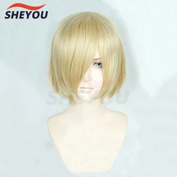 Anime Plisetsky Yurio Short Blonde Heat Resistant Synthetic Hair Halloween Party Wigs + Wig Cap