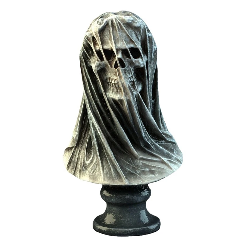 

Veil Death Skull Home Furnishing Interior Art Desktop Decoration Halloween Resin Crafts Durable Easy To Use