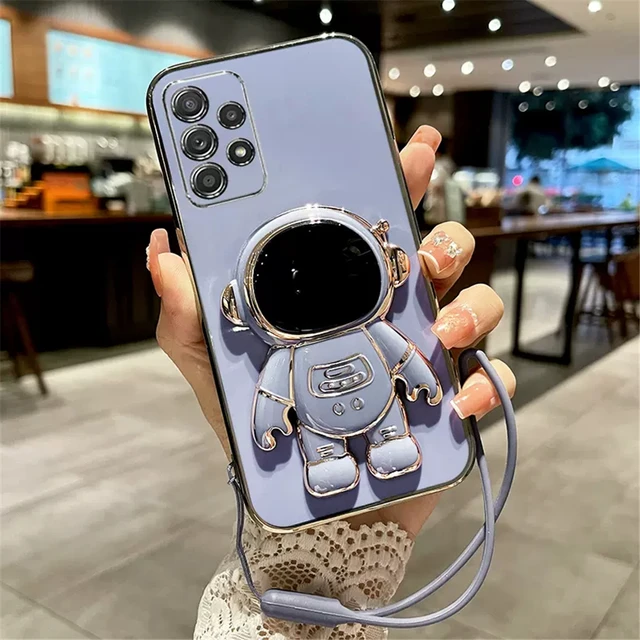 Funda de silicona con soporte de astronauta, cordón de mano, A53 para Samsung Galaxy, A13, A52, A72, A51, A71, A50, A12, A22, A32, A52s - Image 4