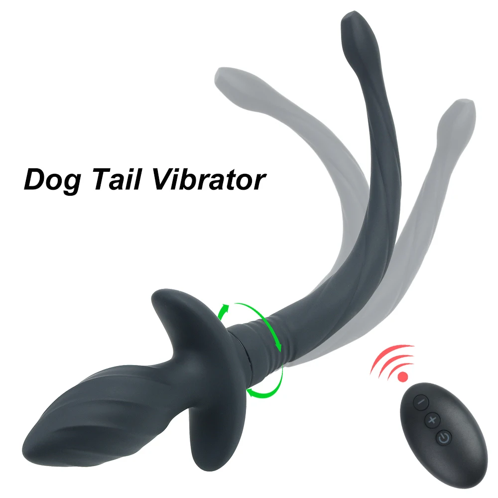 Staart Vibrators Hond Voor Vrouwen Anale Plug Mannen Gay Butt Pluggen Aniamal Dildo Automatische Swingende Speelgoed Erotische Co s_voghion.com