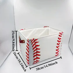 Spacious Foldable Laundry Basket - Stylish Baseball Design for Bedroom and Bathroom Organization (1pc)
