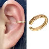 Boucles d'oreilles à Clip pour femmes et filles, 1 pièce, géométrie creuse arc-en-ciel, CZ, manchette, grimpeur, Cartilage, os, faux boucle d'oreille, Non Piercing