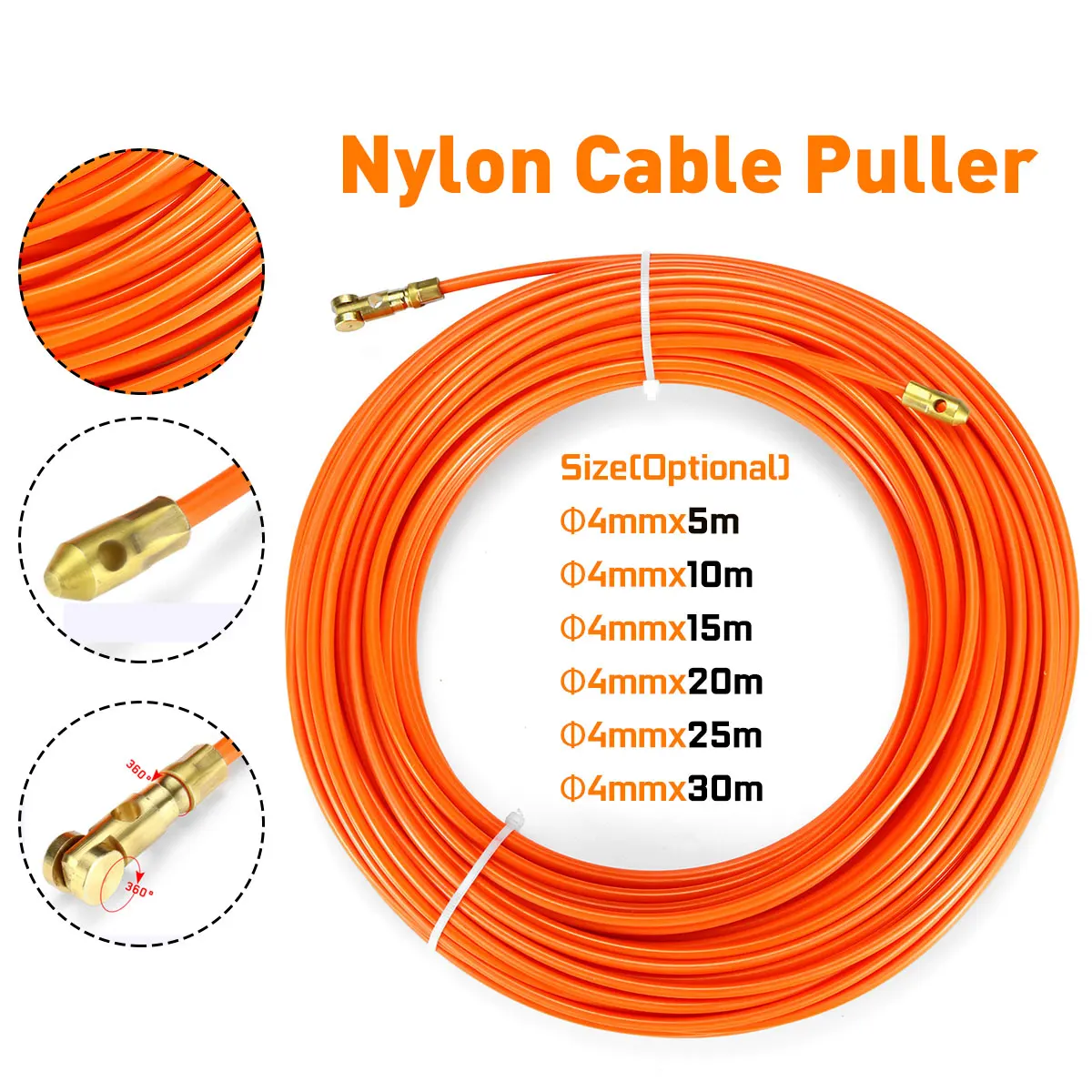 4mm51015202530mLengthDurableBlackFiberglassElectricGuide