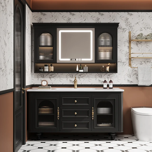 Retro Retro ห้องน้ําตู้อ่างล้างจานหรูหราห้องครัวตู้เก็บกระจกตู้เสื้อผ้า Modern Archivadores เฟอร์นิเจอร์บ้าน 1