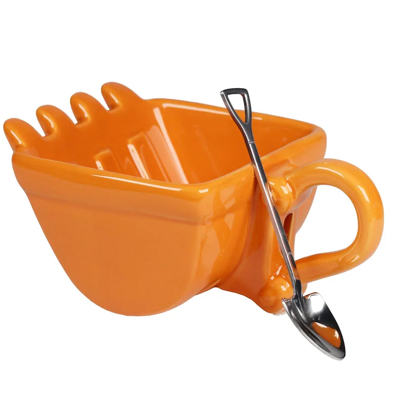 Funny New Drinking Cup Excavator Bucket Cake Creative Trick Gift Ceramic Coffee Mug |