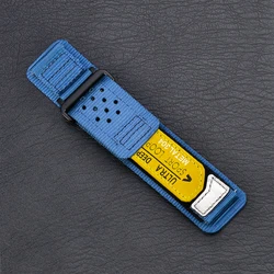 Breathable Nylon Sports Strap - 20mm/22mm Adjustable Band for 20mm (Blue)