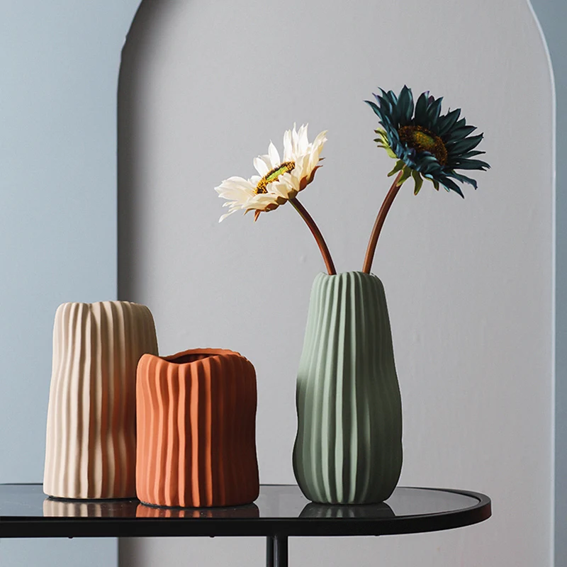 

Nordic Style Bathroom Vase Small Ikebana Luxury Modern Office Table Flower Vase Ceramic Essentials Deco Chambre House Decoration