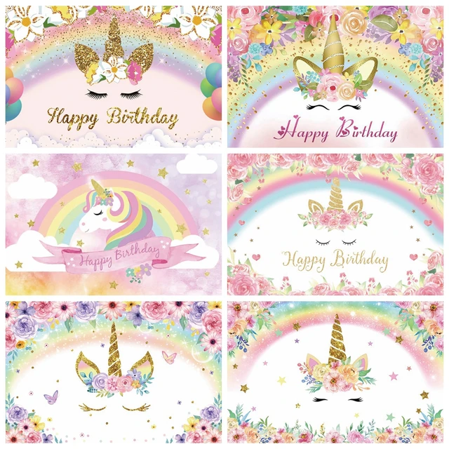 Birthdays Unicorn Photo Background  Background Unicorn Birthday Party -  Birthday - Aliexpress