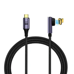 Enhanced Magnetic USB - C Cable with 100W Fast Charging and 8K Support - 2m (Middle bend)