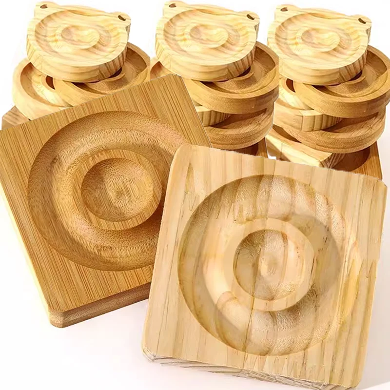 Solid Wooden Plate Tray Design Bracelates Rings Holder Jewelry Display Case Crafts Gifts Organizer Beads Showcase Natural Board