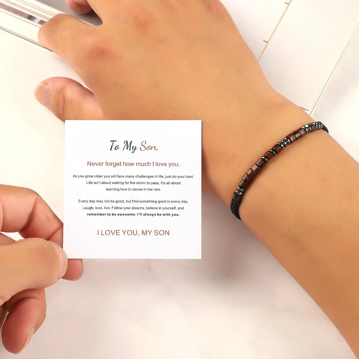 Morse Code Secret Hidden Message I Love You Card Friendship Couple Bracelet  Gift