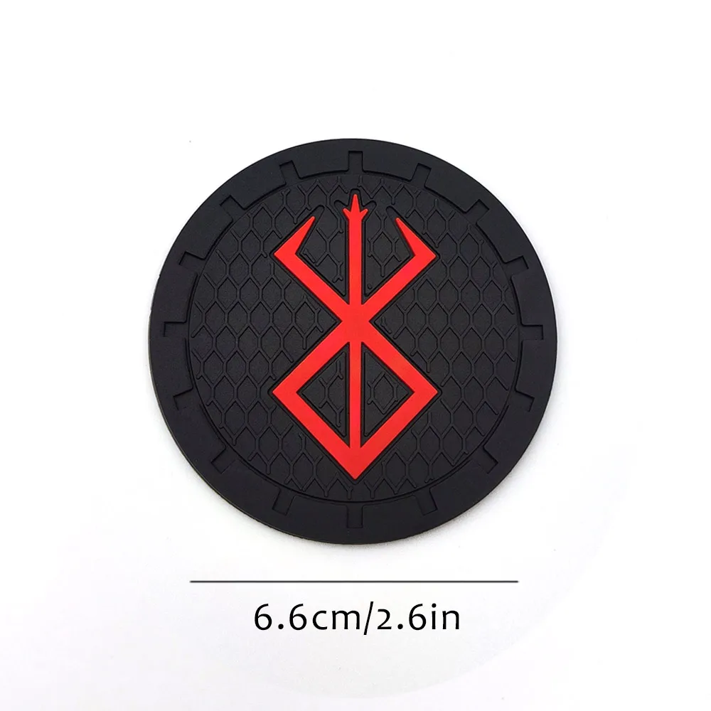 2PCS/Lot 6.6CM Anime Sticker Car Anti Slip Mat Coaster Water Cup Slot Decorate Accessories Auto Styling