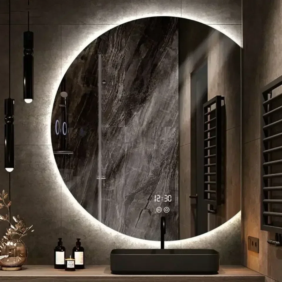 

Round Decorative Wall Mirror Light Led Hanging Vanity Smart Bathroom Decorative Wall Makeup Espejos Con Luces Home Decor