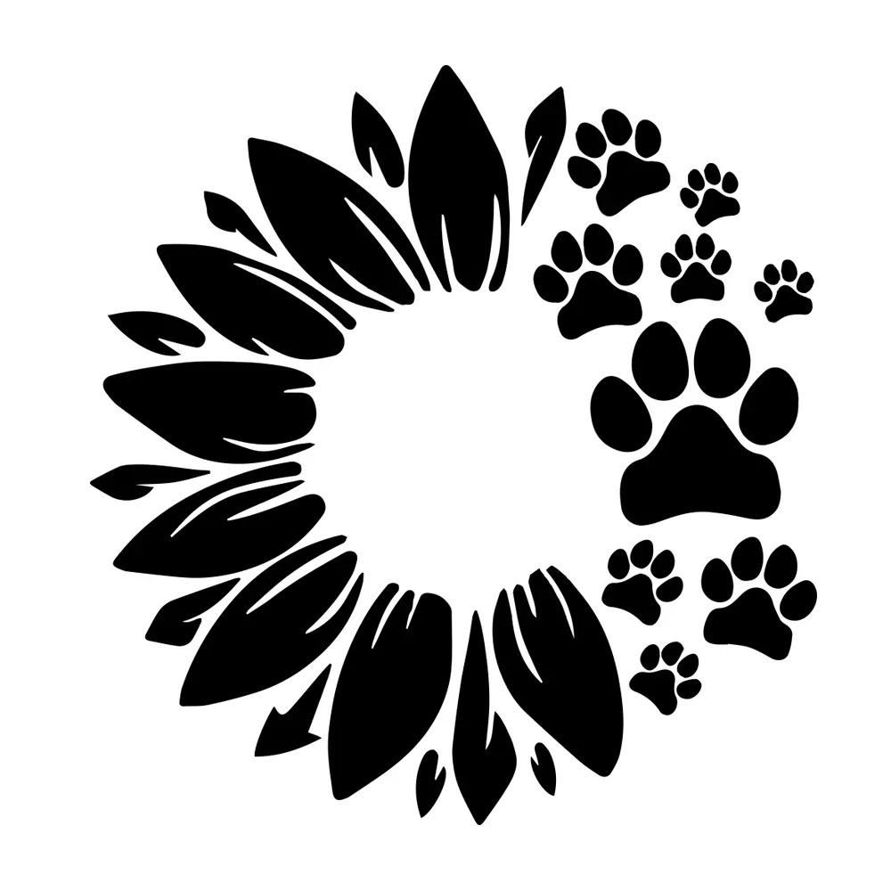 

Car sticker cute sunflower paw print vinyl PVC waterproof and sunscreen 20CM