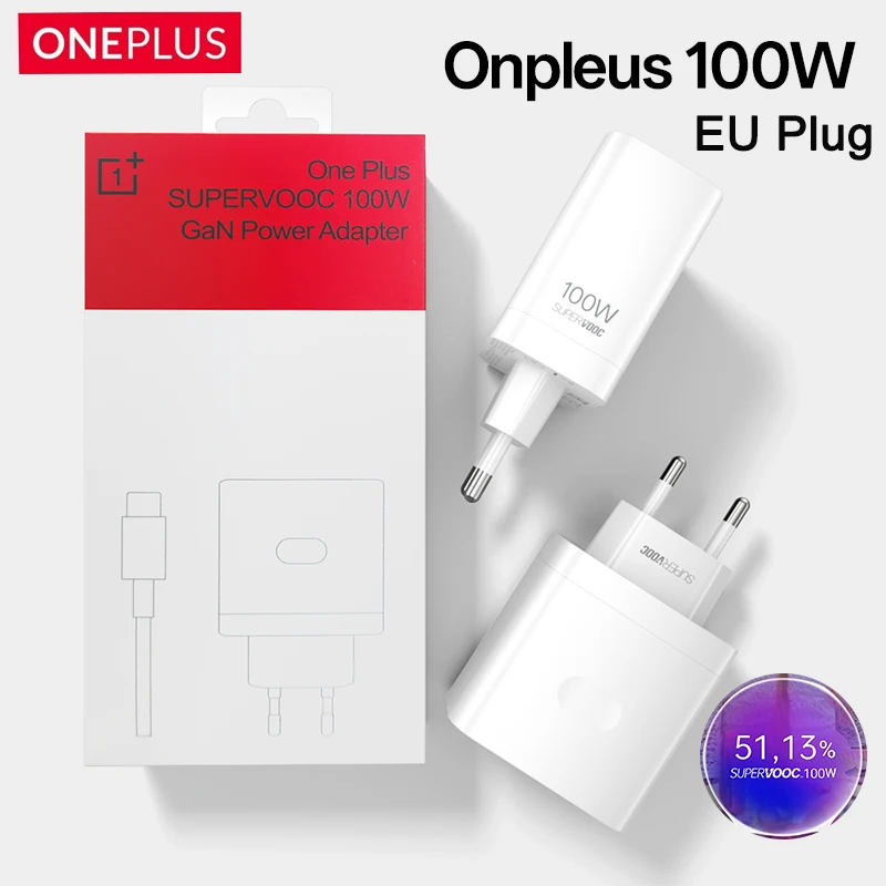 High-Speed OnePlus SuperVOOC Travel Charger with USB-C Cable, EU Plug