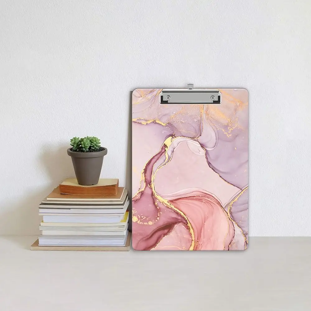 

Marble Pattern Writing Clip Board, Flat Metal Clip, Ideal for Office, Classrooms, Acrylic Clipboards