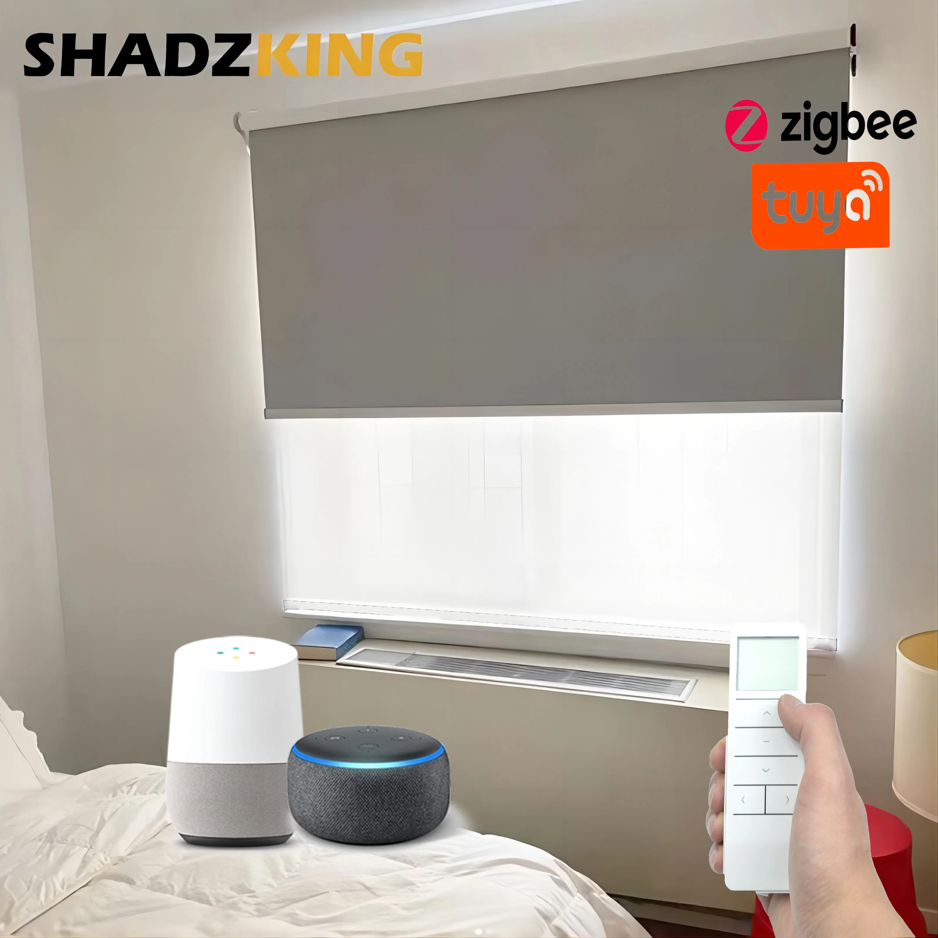 Shadzking Tende A Rullo Oscuranti Personalizzate Per Finestre Tende A Rullo Motorizzate Wifi Alexa Google Window Blinds Per Smar Home