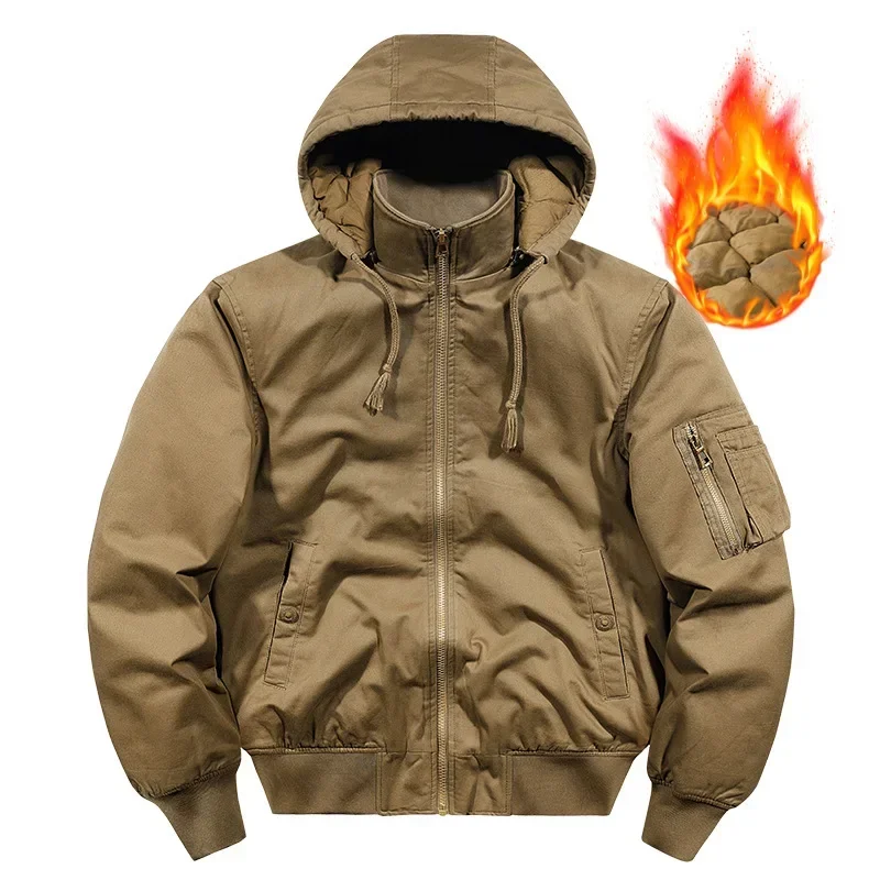 Big Size Men's Clothes Fashion Jacket Padded Jacket Outdoor Heating Jackets Baseball Man Withzipper Military Windbreak