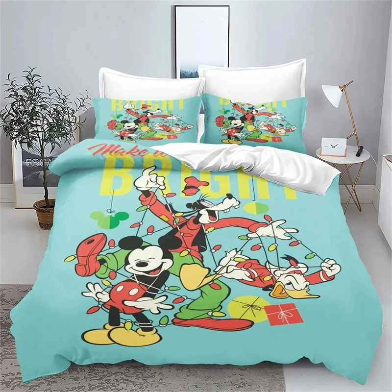 

Duvet Cover Mickey Donald Duck Bedding Set Single Bed Double King Size Full Size Microfiber Needlework Pillowcases Quilt Cover