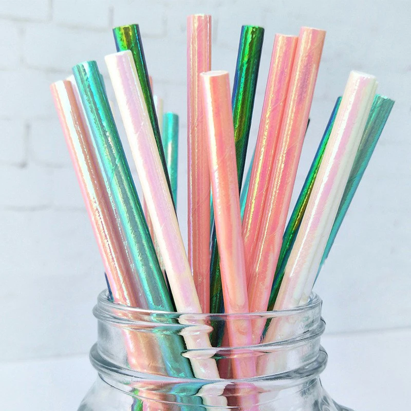 

25pcs Disposable Drinking Party Paper Straws Biodegradable Cocktail Straws For Birthday Party Supplies Baby Shower Wedding