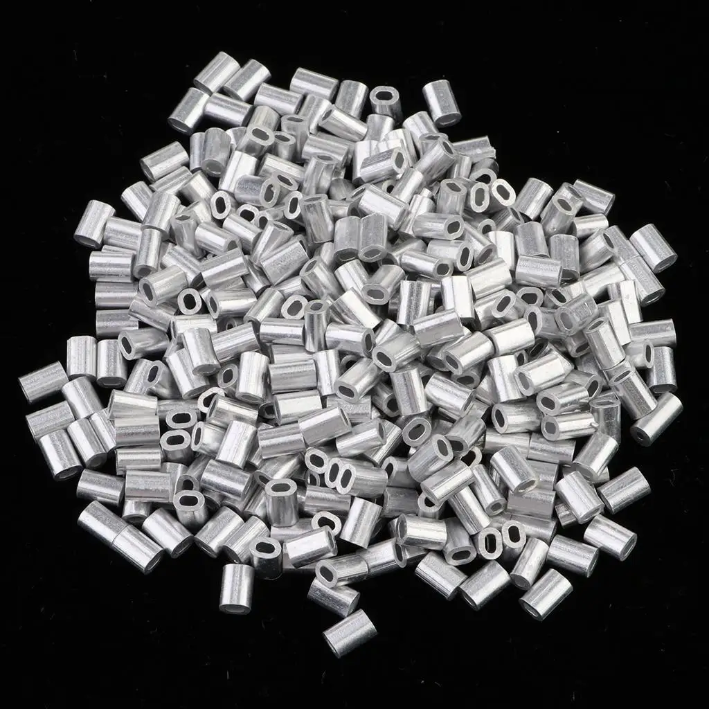 1000pcs Fishing Wire Single Barrel Sleeves, 4 Size Available