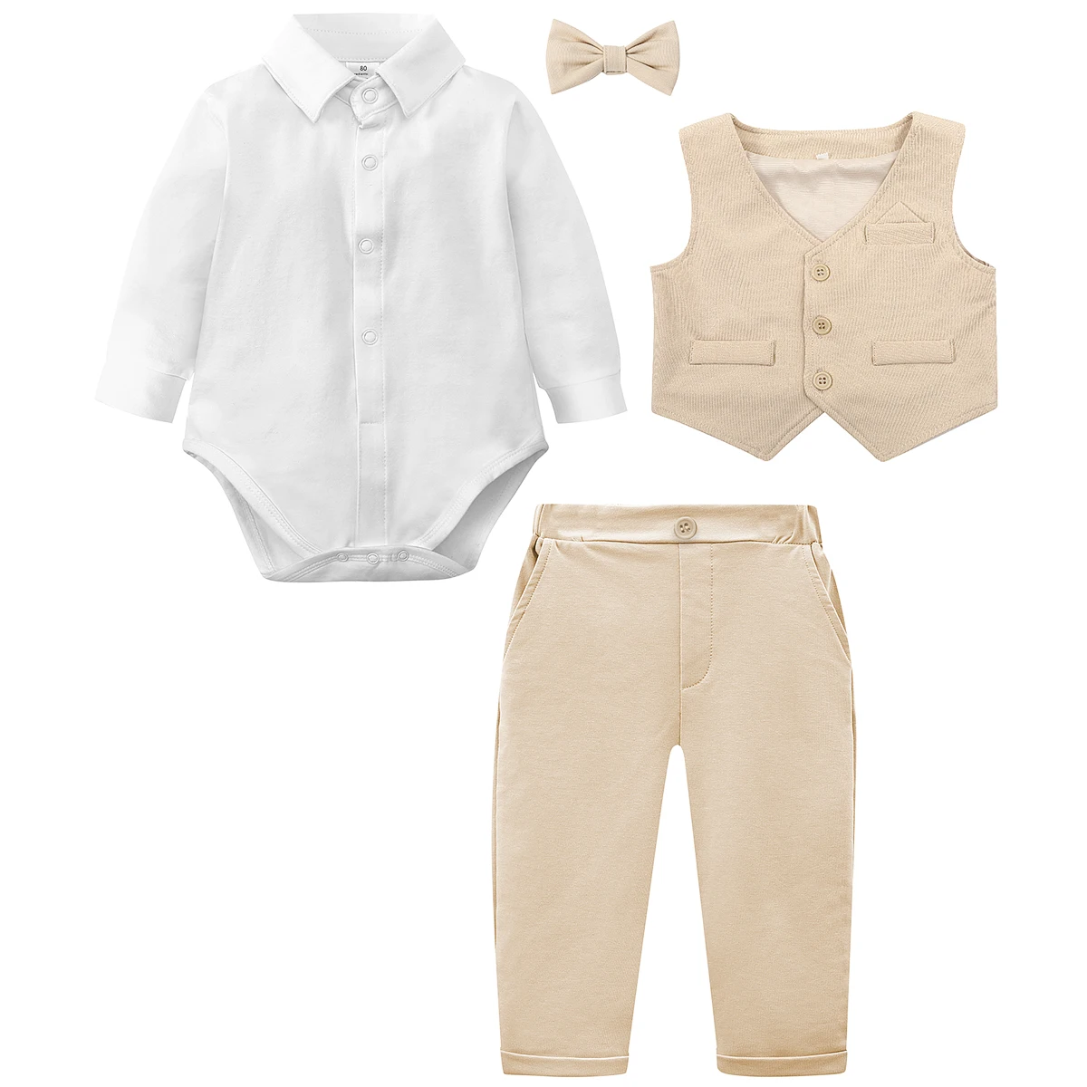 Baby Khaki Formal Suit Set 3