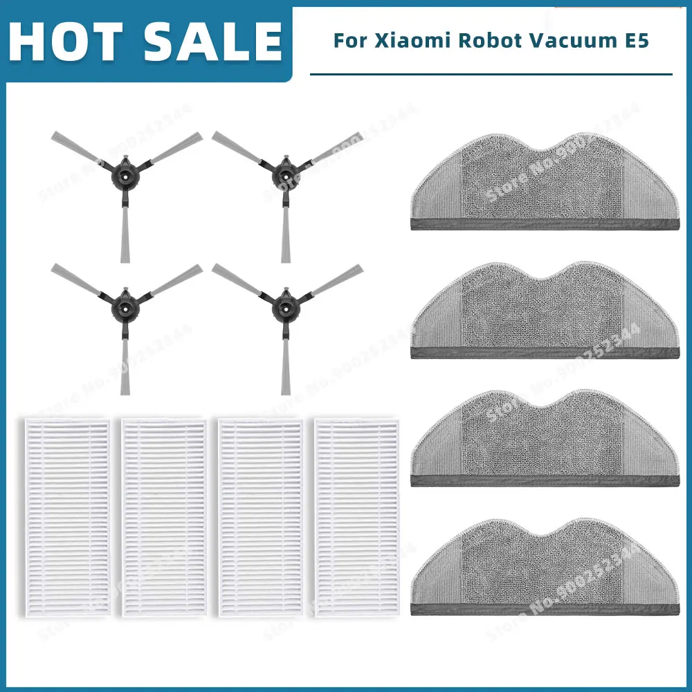 Xiaomi E5 C108 Roboter-Staubsauger Zubehör-Set - 4x Mopps, 4x Filter, 4x Seitenbürsten