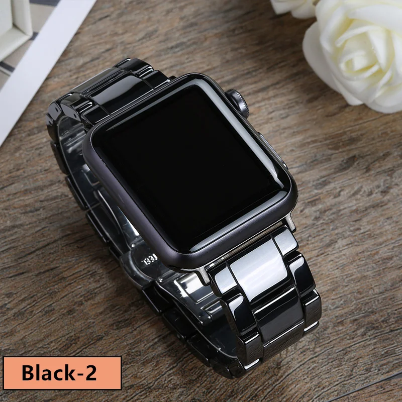 Elegant Ceramic Strap with Butterfly Buckle