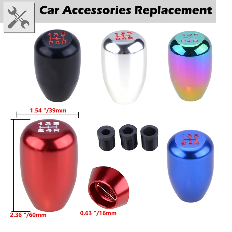 

Gear Shift Knob Car Accessories Aluminum Alloy 5 Speed MT Lever Stick Shifter Handle Fit For Manual Transmission Modified Part