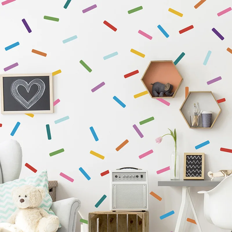 1PC Colorful Strip Wall Stickers Beautify And Decorate The Living Room Background,Walls,bedroom Decoration Atmosphere - 2