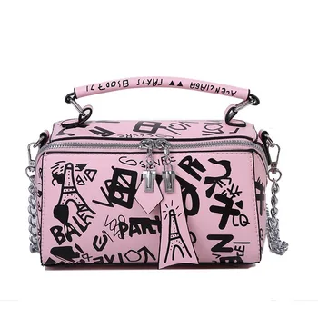 2023 luxus Design Frauen Leder Handtaschen und Geldbörse Mode Umhängetaschen für Frauen Graffiti Handtaschen Schulter Taschen Frauen Tasche — изображение 6