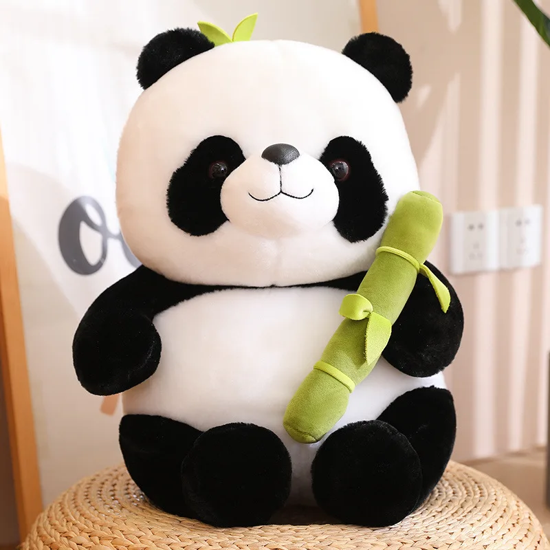 

25cm Super Cute Panda Hold Bamboo Toy Fun Soft Stuffed Doll Adult Kids Favorite Dolls Birthday Christmas Gifts Presents For Kids