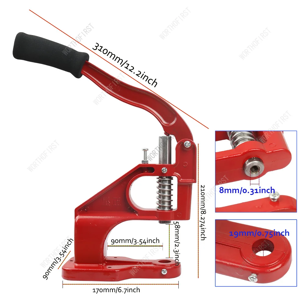 Hand Punch Press Machine M8 Dies For Snap Buttons Tools Mold for Leathercraft Clothing Bags Jeans Sewing Accessories
