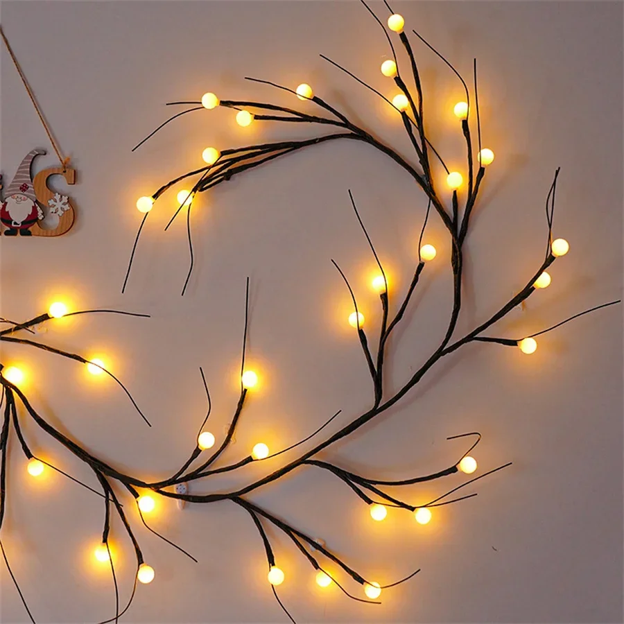 

1,5 м, 45 светодиодов, кленовые листья, искусственные ветки, гибкий шар «сделай сам», Березовое дерево, освещение, Рождественский домашний декор, сказочный свет