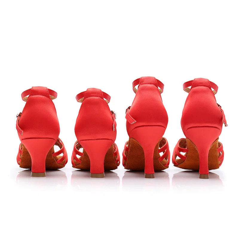 

Женские туфли для латиноамериканских танцев, мягкая подошва, удобные атласные туфли на среднем каблуке, белые, Национальный стиль