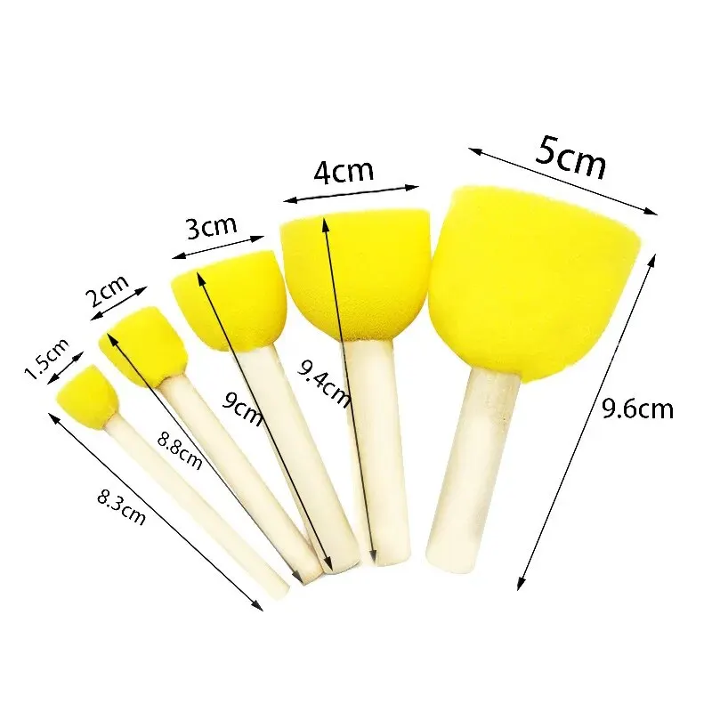 Wooden Handle Sponge Rod Set Of Water Absorbing Clay Sculpture Bloom DIY Handmade Pottery Arts Tools Accessory 5pcs pottery sculpting tools