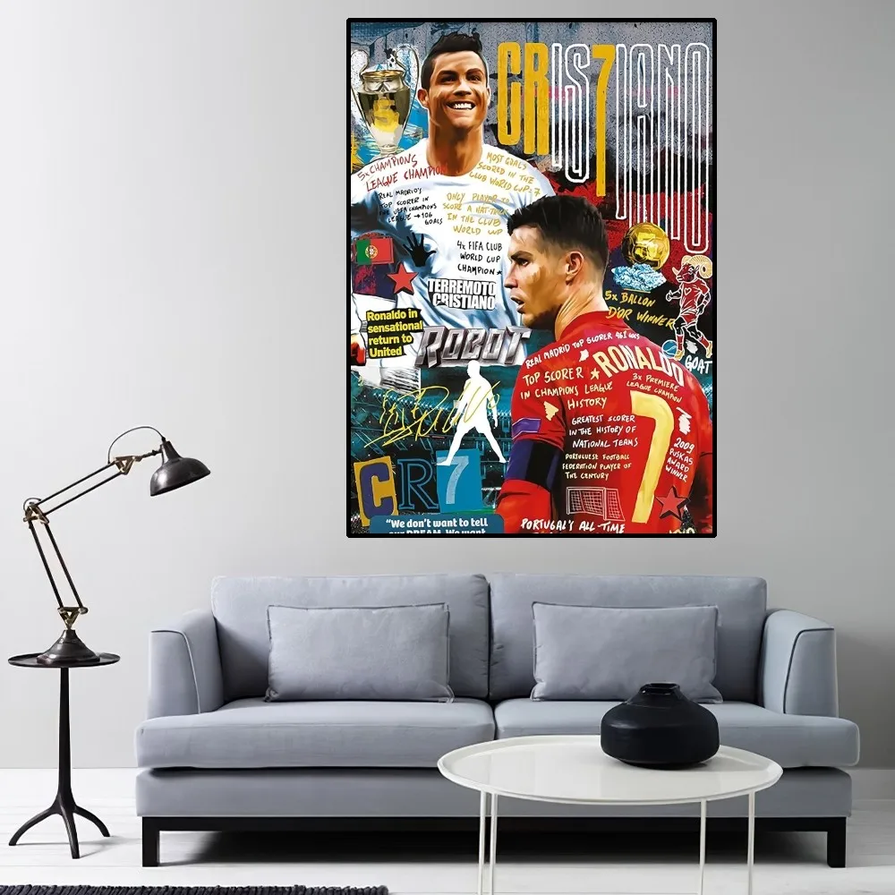 C-Cristiano R-Ronaldo CR7 Poster Home Room Decor Livingroom Bedroom Aesthetic Art Wall Painting Stickers poster prints diy poster sticker