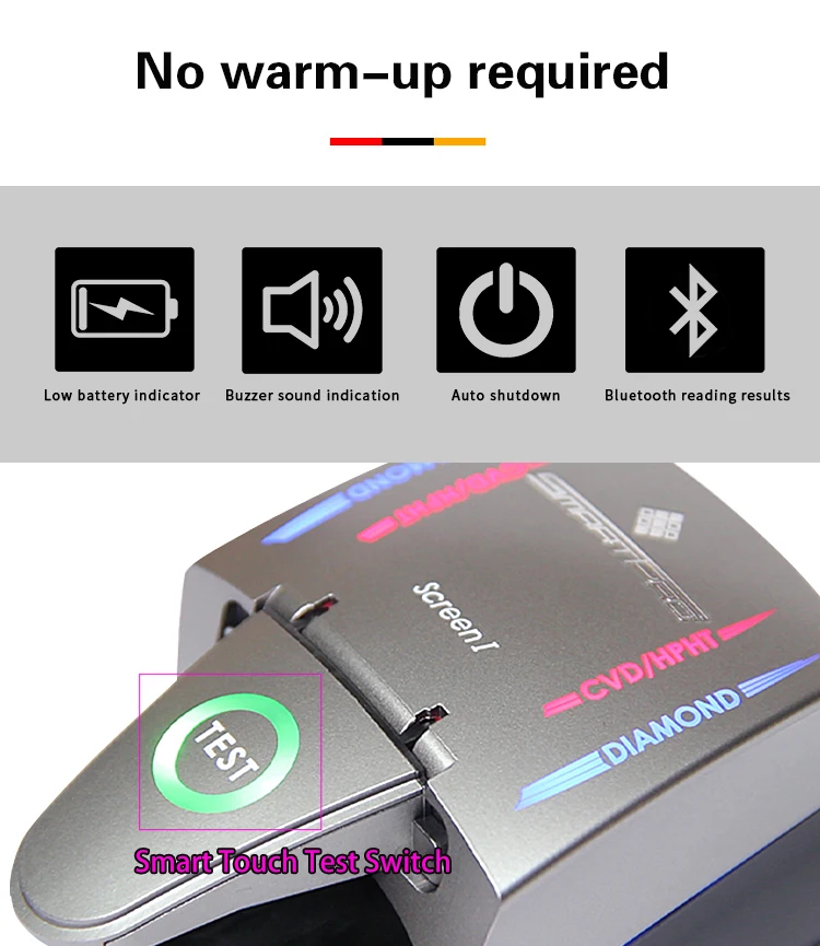 Smartpro Screen-I Tragbarer Diamanttester Natürlicher vs. synthetischer HPHT CVD Diamantdetektor – Detail 2