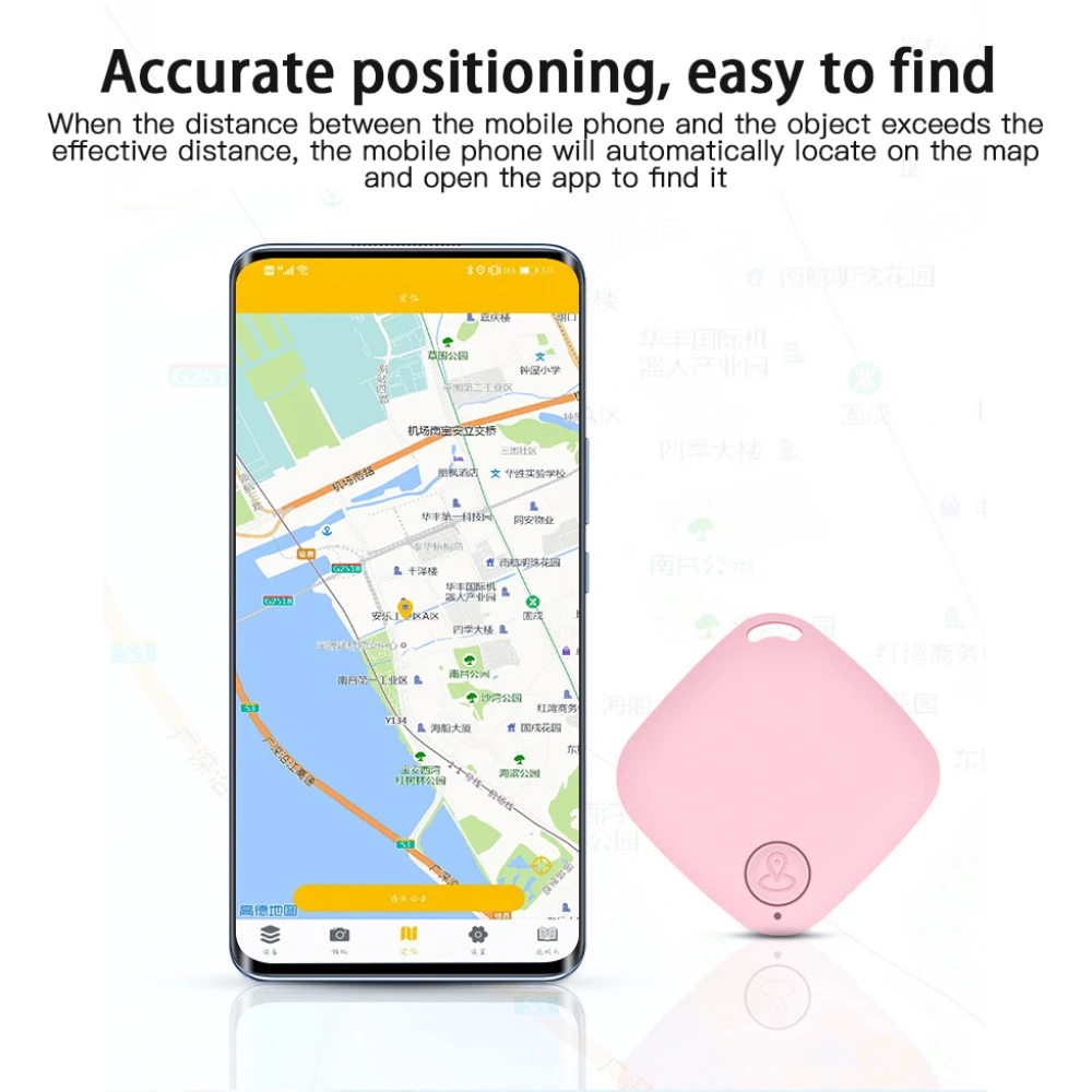 Diamond shaped Anti loss Device Two way Object Finding Function Alarm Bluetooth Locator APP Positioning Search