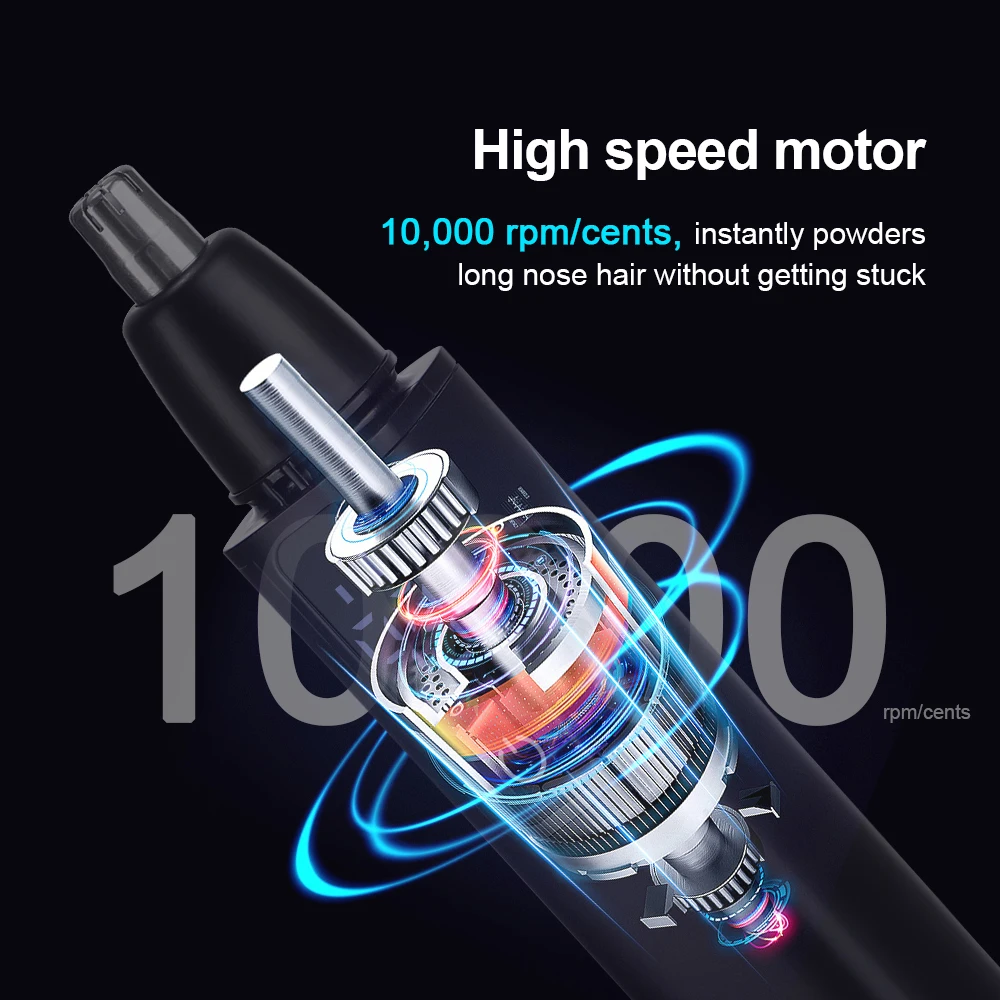 Black Electric Nose Hair Trimmer For Men And Women Available With Low Noise High Torque High Speed Motor Washable Nasal Hair 3