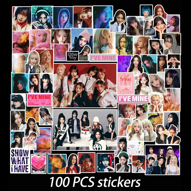 thumbnail image 1 of Treingi 2024 100 piezas/set IVE pegatinas postales nuevo álbum moda coreana lindo grupo ídolo tarjetas fotos impresiones imágenes regalo para fanáticos, 1 of 4