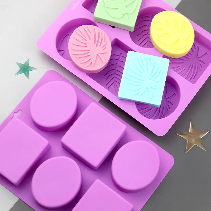 6 Cavities Leaf Soap Silicone Soap Mold Plant Candle Resin Plaster Mould Square Chocolate Cake Ice Making Set Home Decor Gifts silicone mold,soap molds