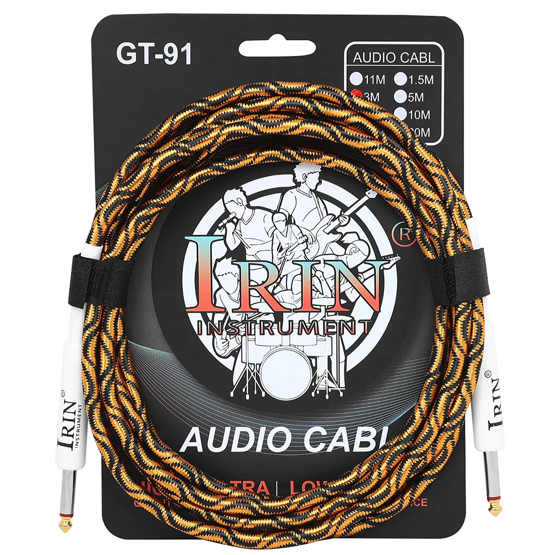 IRIN Braided Noise Reduction Guitar Cable with Double Straight Head Connector