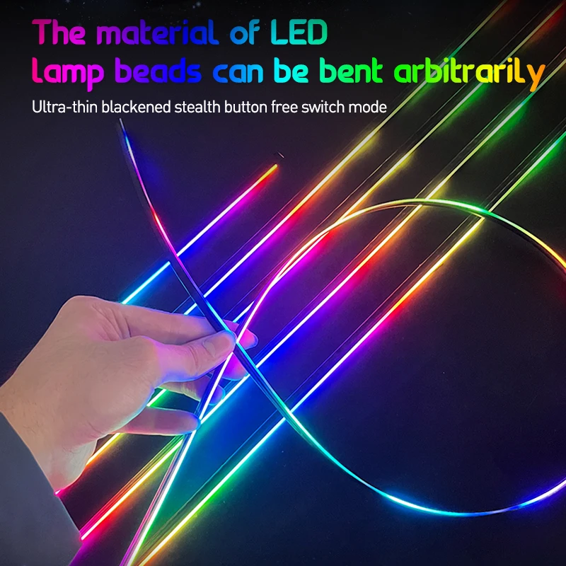 18 in 1 Symphony Car Ambient Light Dynamic Streamer Mode Zone App Control  Car Footlight Ambient Light LED Acrylic Light Guide - AliExpress